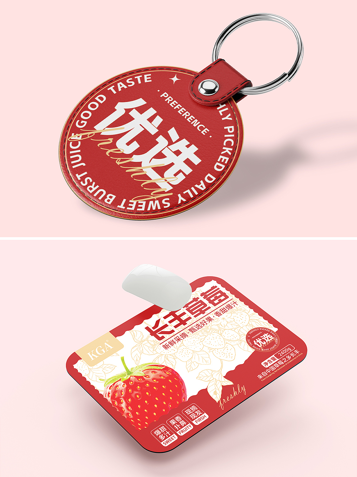 莓有烦恼,开心就好~ 草莓包装设计