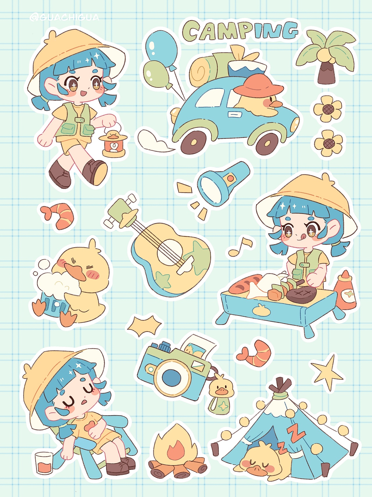 文创插画-原创可爱贴纸【合集】