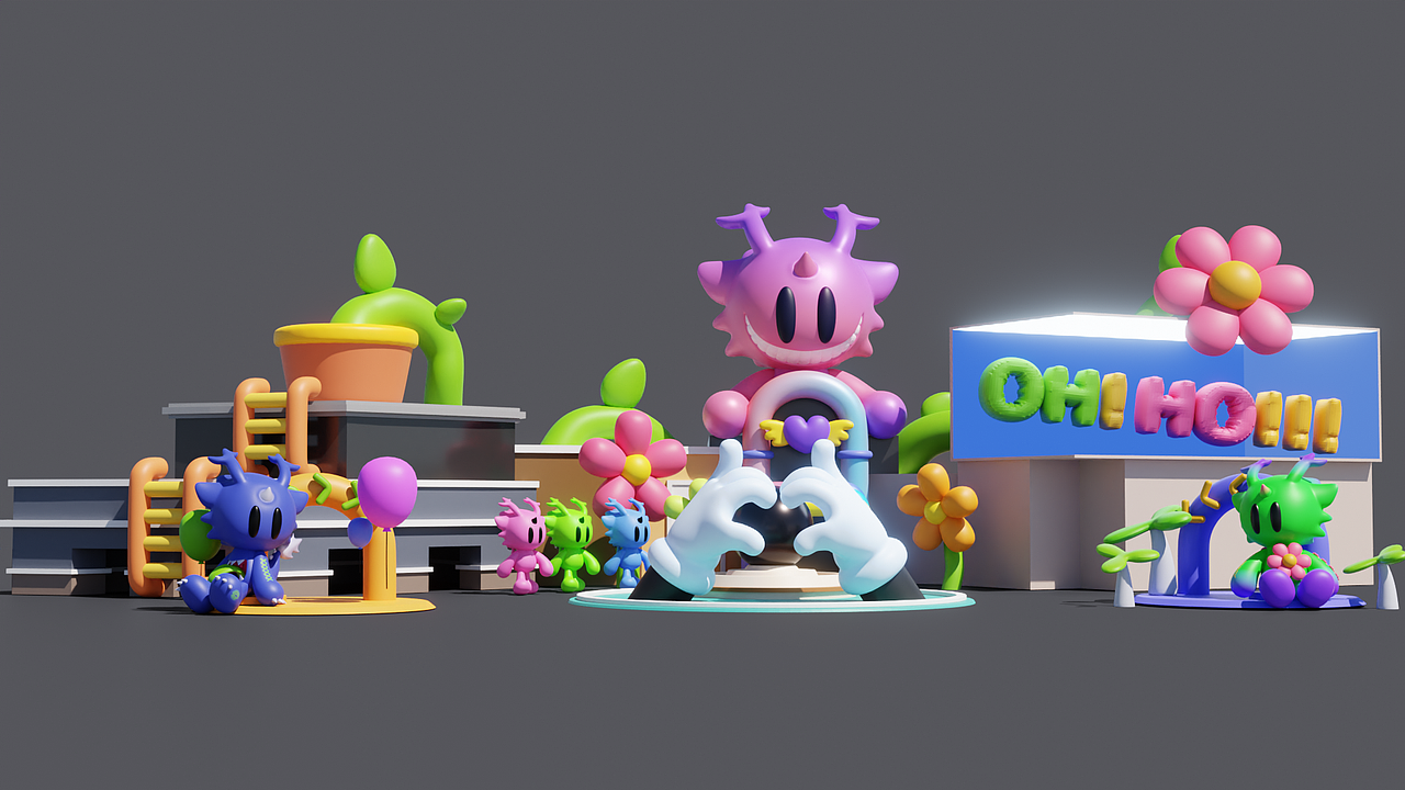 潮流艺术潮玩IP设计-奇异角（异角龙）