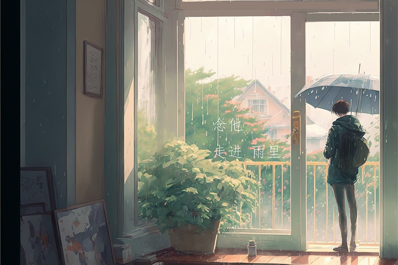 窗外的雨（图ZMzI0ODgzOTI4） - 艺术插画 - 站酷设计师飞鸟的绘画世界原创素材 - 站酷ZCOOL