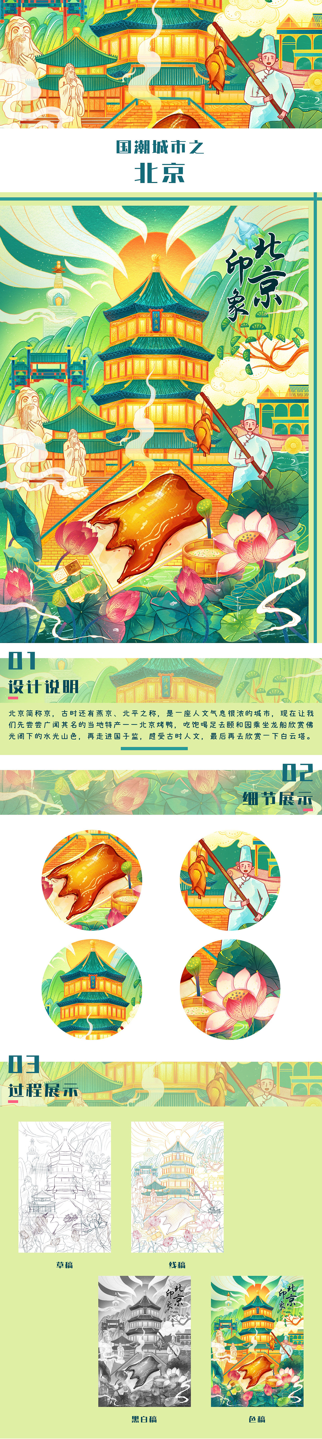 国潮城市插画——北京（图ZMzIzMjA5NTY4） - 商业插画 - 站酷设计师喵喵_cat原创素材 - 站酷ZCOOL