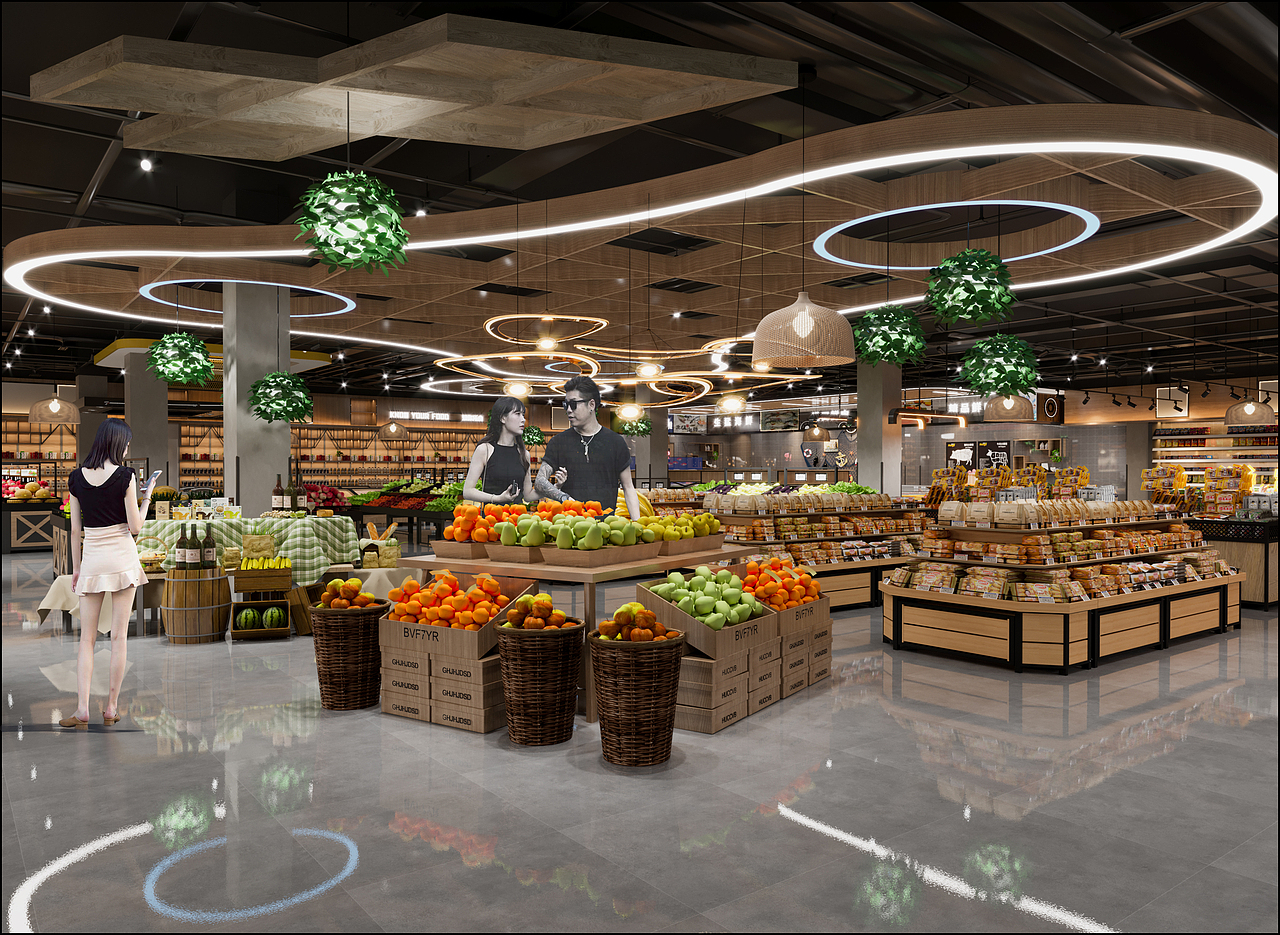 色彩丰富都市清新气息的小型超市设计