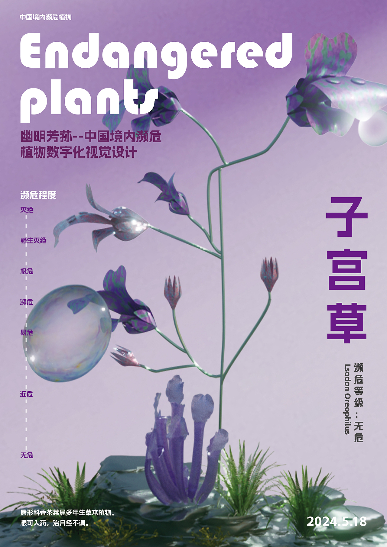 幽明芳荪——中国境内濒危植物数字化视觉形象设计