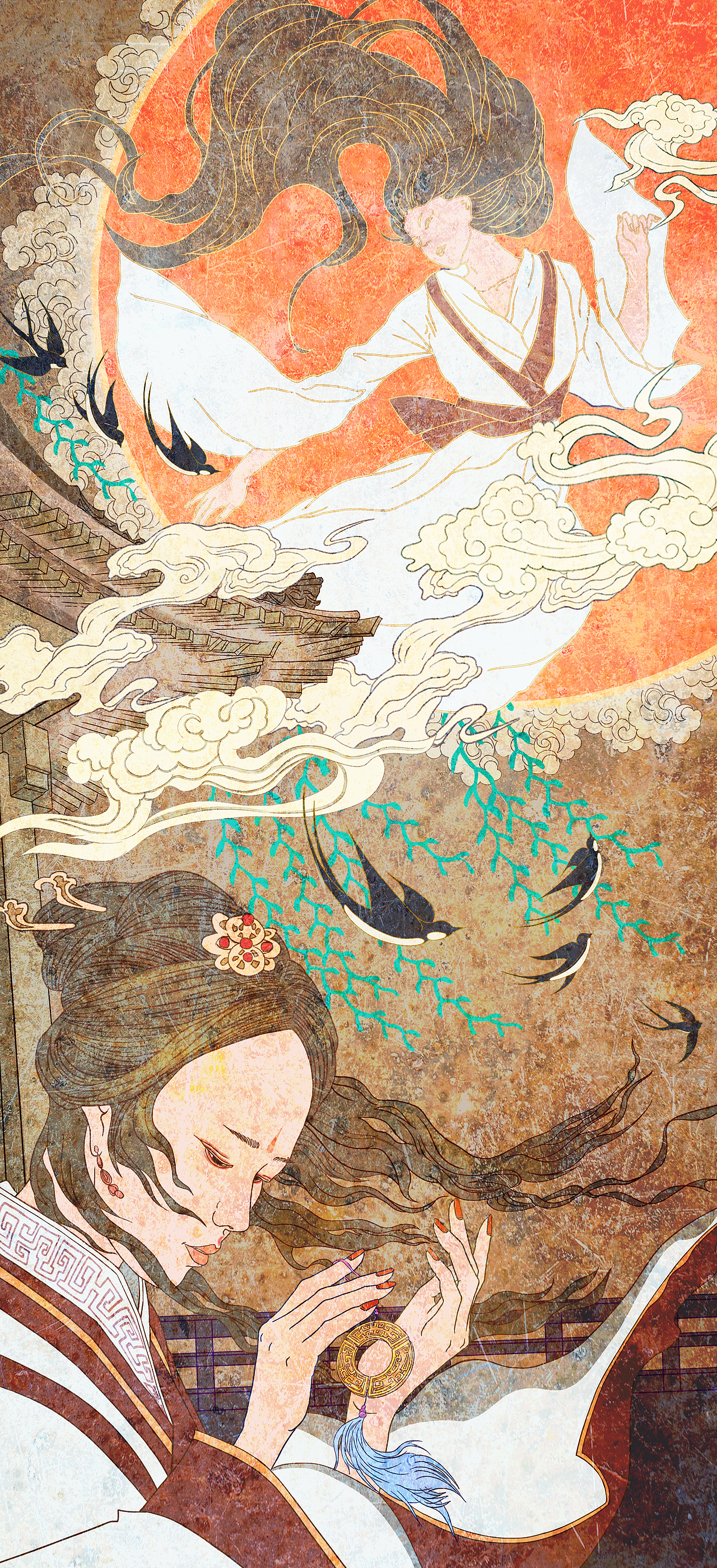 古风壁画风 《临江仙·梦后楼台高锁》