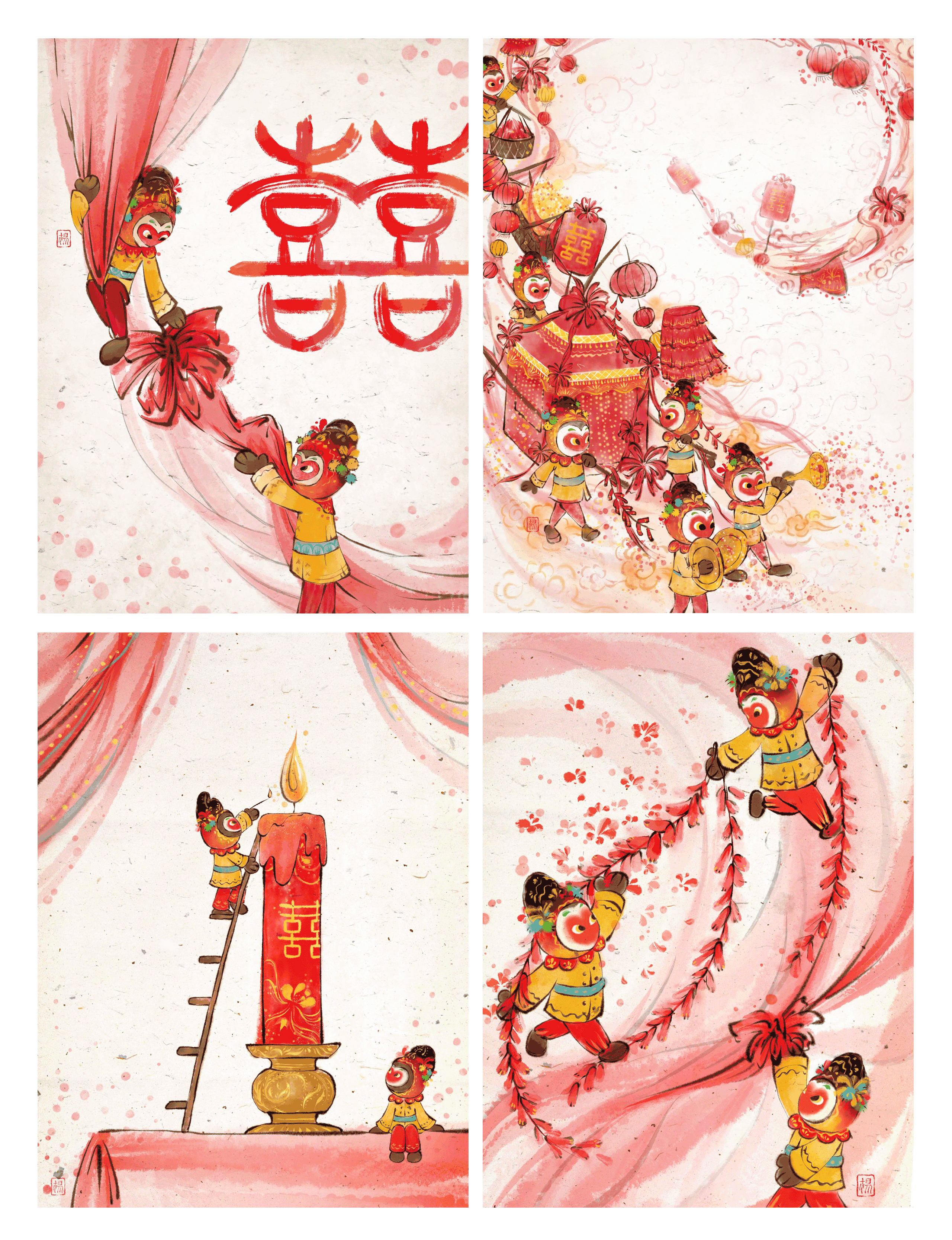 当自己的画参与了自己的婚礼（图ZMzAyNTIyMDQ4） - 艺术插画 - 站酷设计师阳师傅原创素材 - 站酷ZCOOL