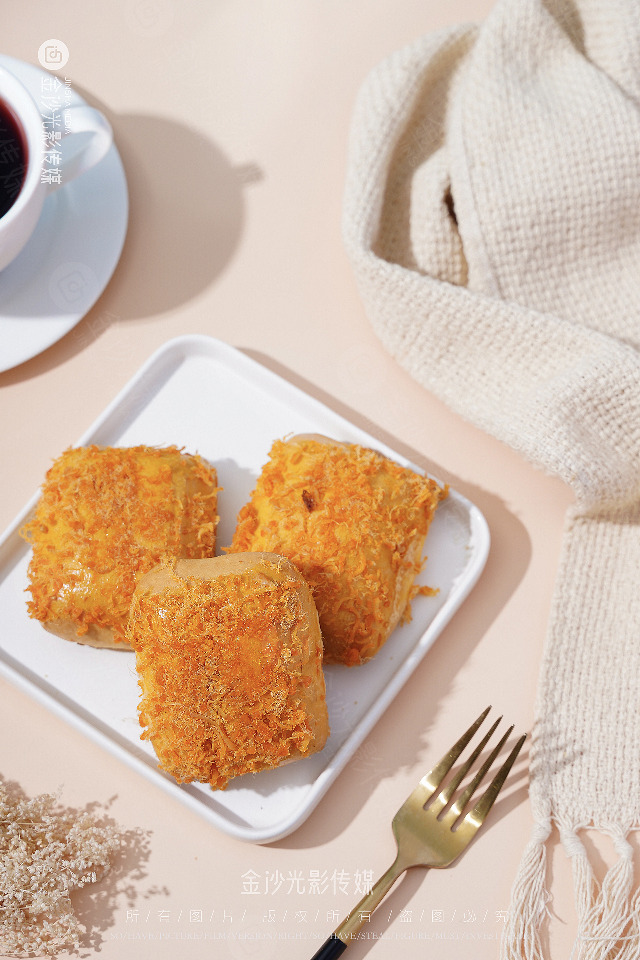 美食糕点拍摄 | 肉松夹心面包