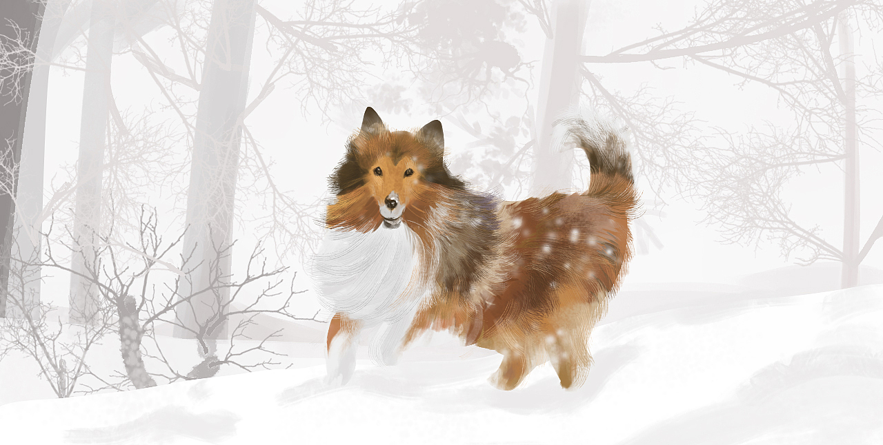 【冬日插画挑战】04-狗狗