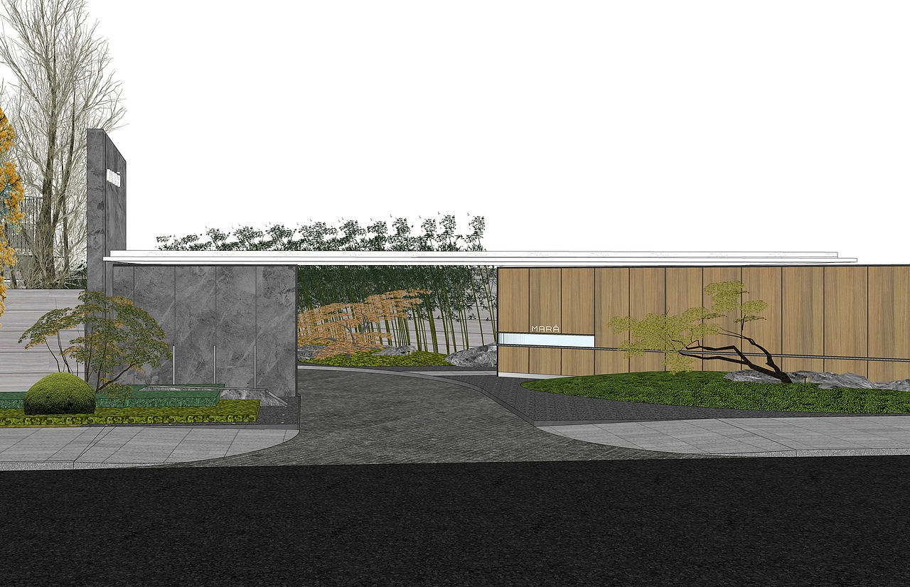 现代示范区景观SU模型下载