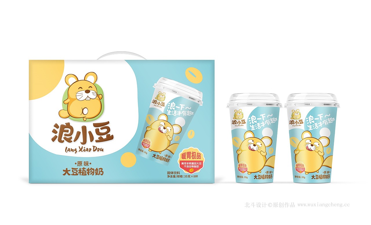 浪小豆大豆奶包装设计（图ZMzI0MzE4NjQw） - 包装 - 站酷设计师嬉墨娃原创素材 - 站酷ZCOOL