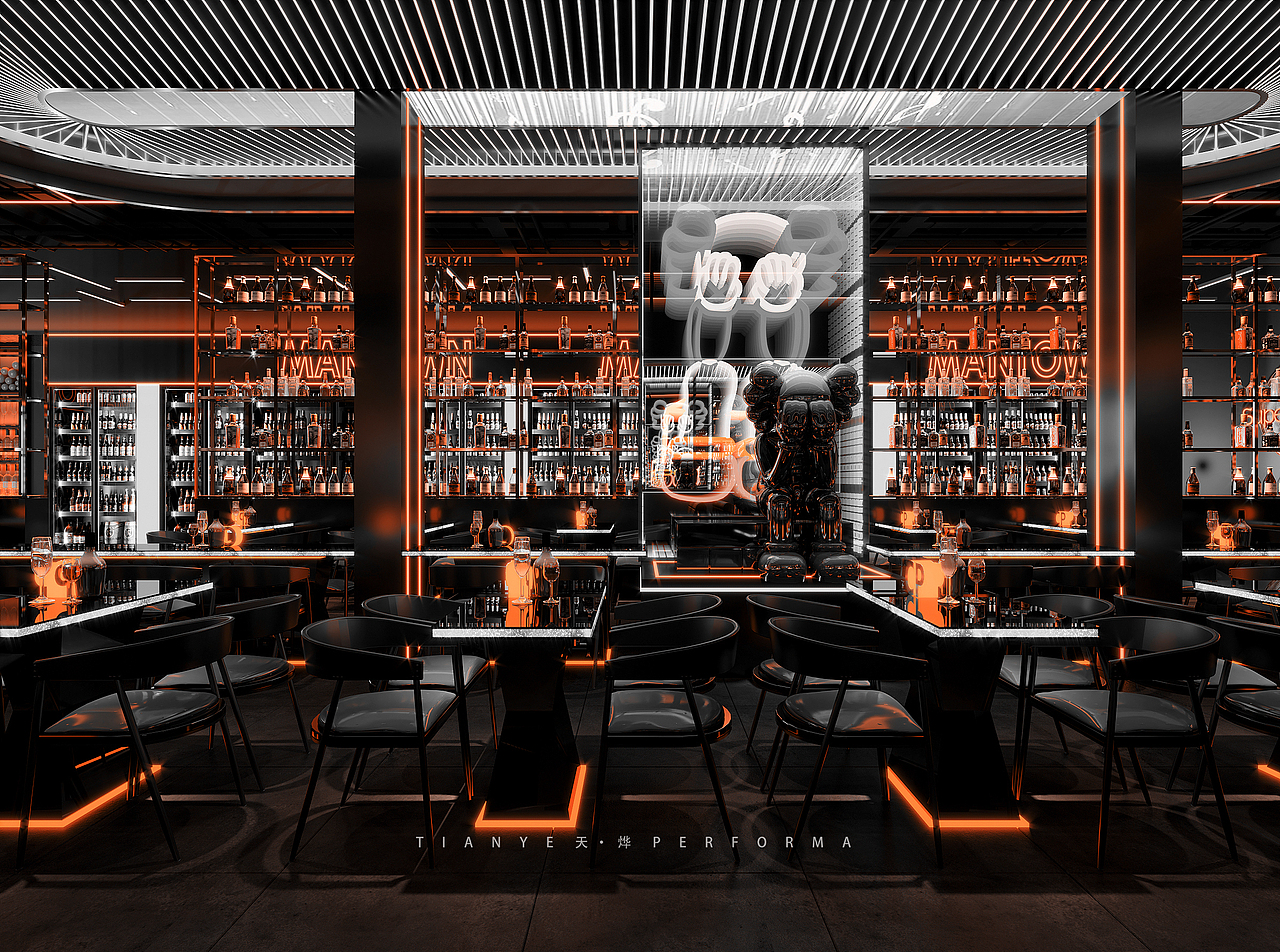 黑金色调酒吧（图ZMzU2Mjc0NDE2） - 酒店餐饮设计 - 站酷设计师天烨设计原创素材 - 站酷ZCOOL