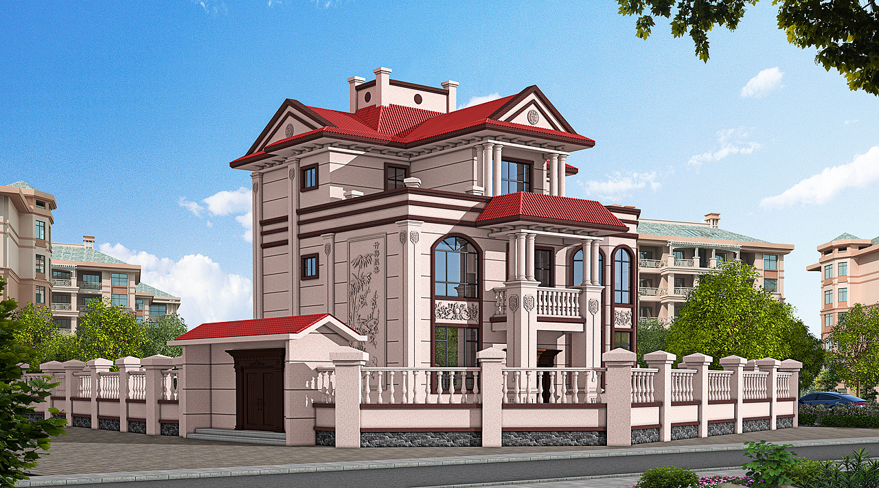 室外外墙效果图,