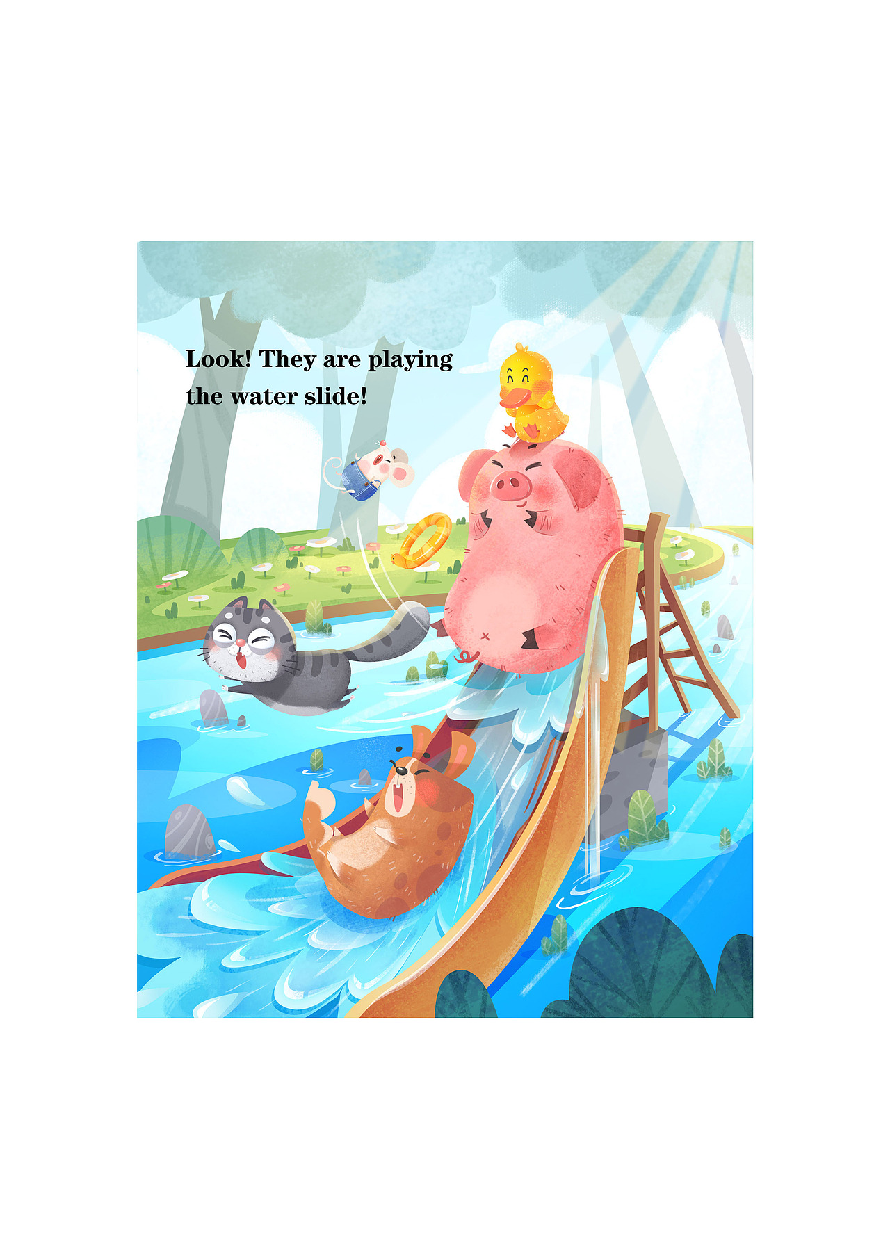 water slide!（图ZMzA3NTMxNjYw） - 儿童插画 - 站酷设计师高皋原创素材 - 站酷ZCOOL