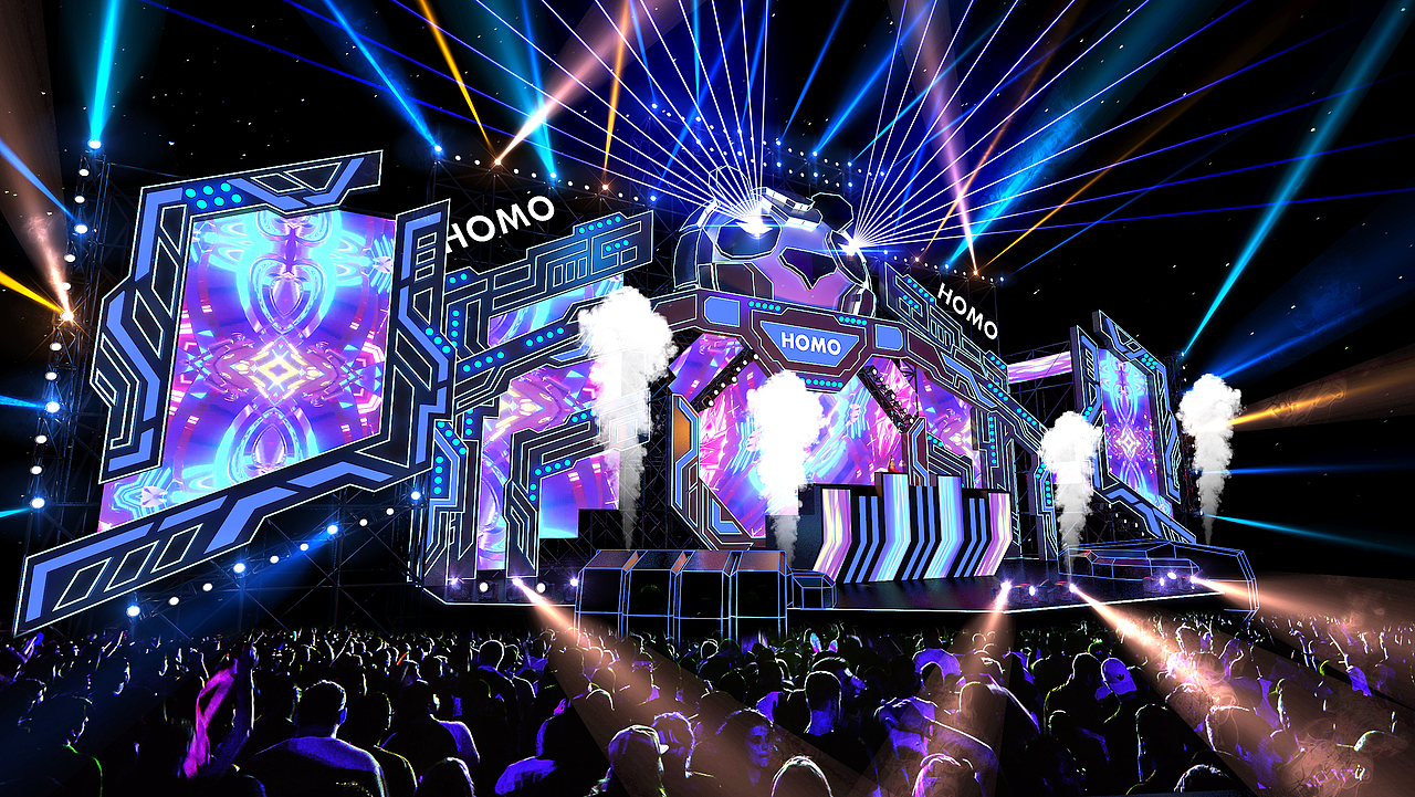 2021成都欢乐谷homo电音节舞美设计