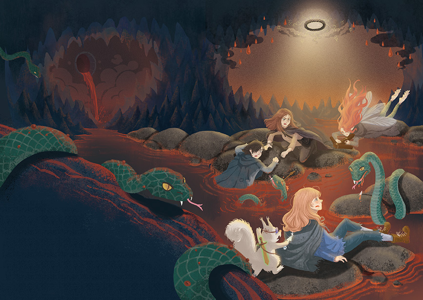 《十二国的魔法奇遇》童书封面插画