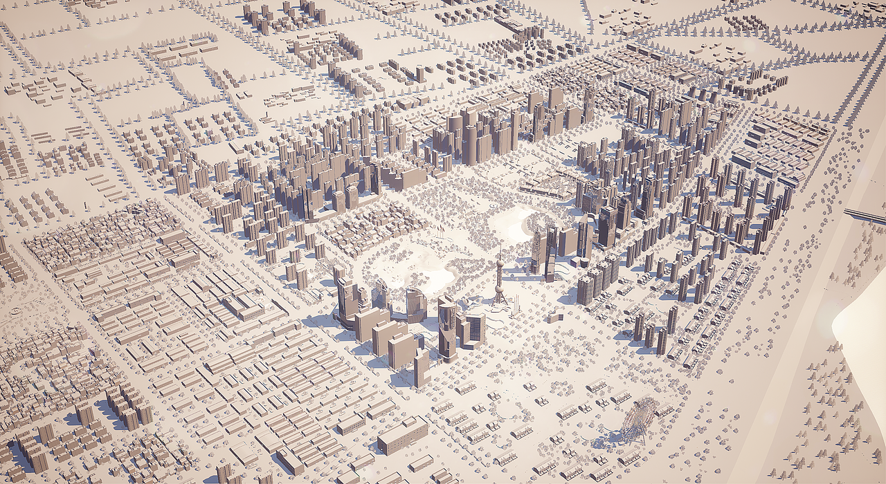 UE4/UE5 虚拟搭建城市-数字孪生-大城市场景（图ZMzE2MDUyMTMy） - 建筑/空间 - 站酷设计师CG繁华原创素材 - 站酷ZCOOL