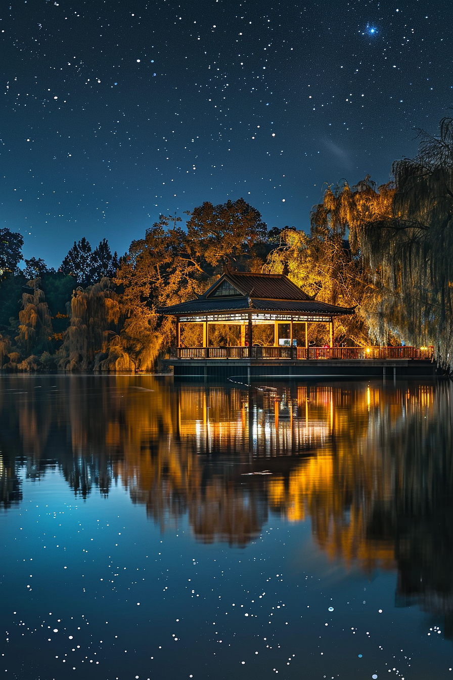 夜景亭子