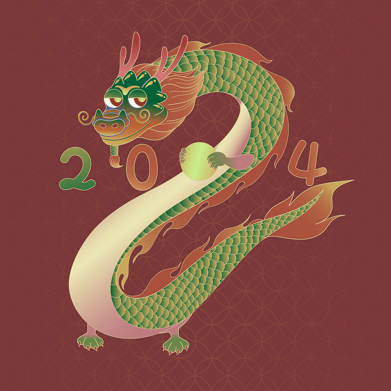 龙年大吉（图ZMzYwMTg5NDY4） - 商业插画 - 站酷设计师考拉啃花原创素材 - 站酷ZCOOL