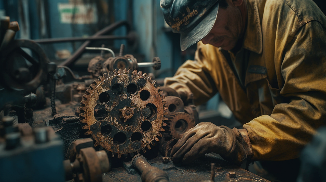 80年代北方中国的石油工人