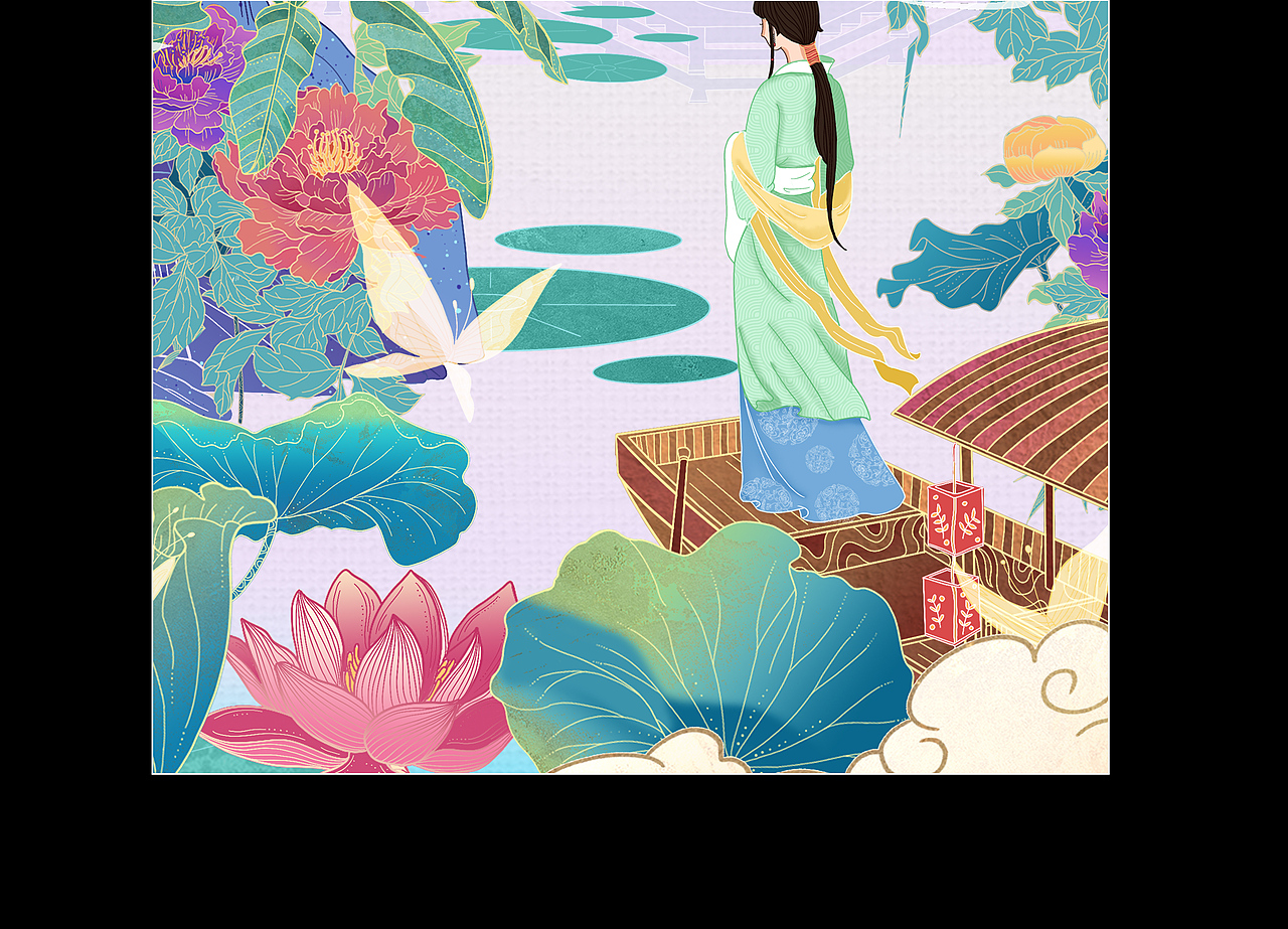 红楼梦-“西厢记妙词通戏语，牡丹亭艳曲警芳心”（图ZMzA2OTE4Nzg4） - 商业插画 - 站酷设计师酱造厂原创素材 - 站酷ZCOOL
