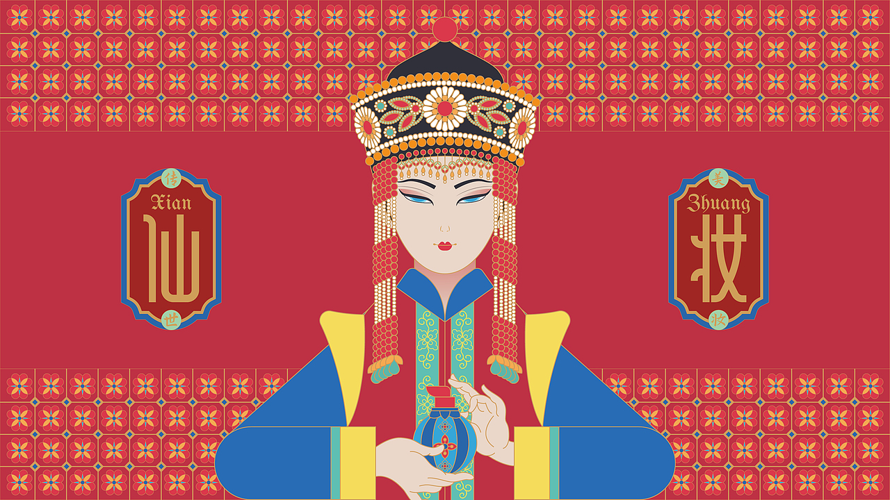 仙妆-蒙古族（图ZMjk3Mjk4NDEy） - 创作习作 - 站酷设计师卓xxxF原创素材 - 站酷ZCOOL