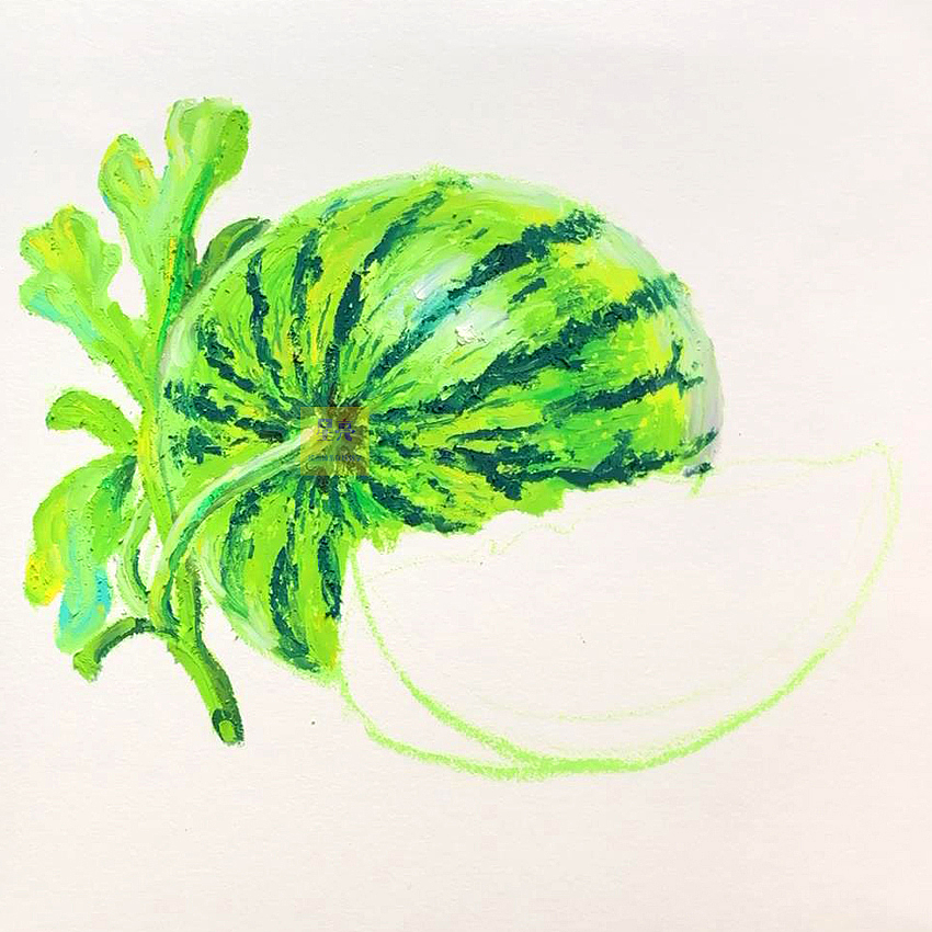 夏日西瓜绘画