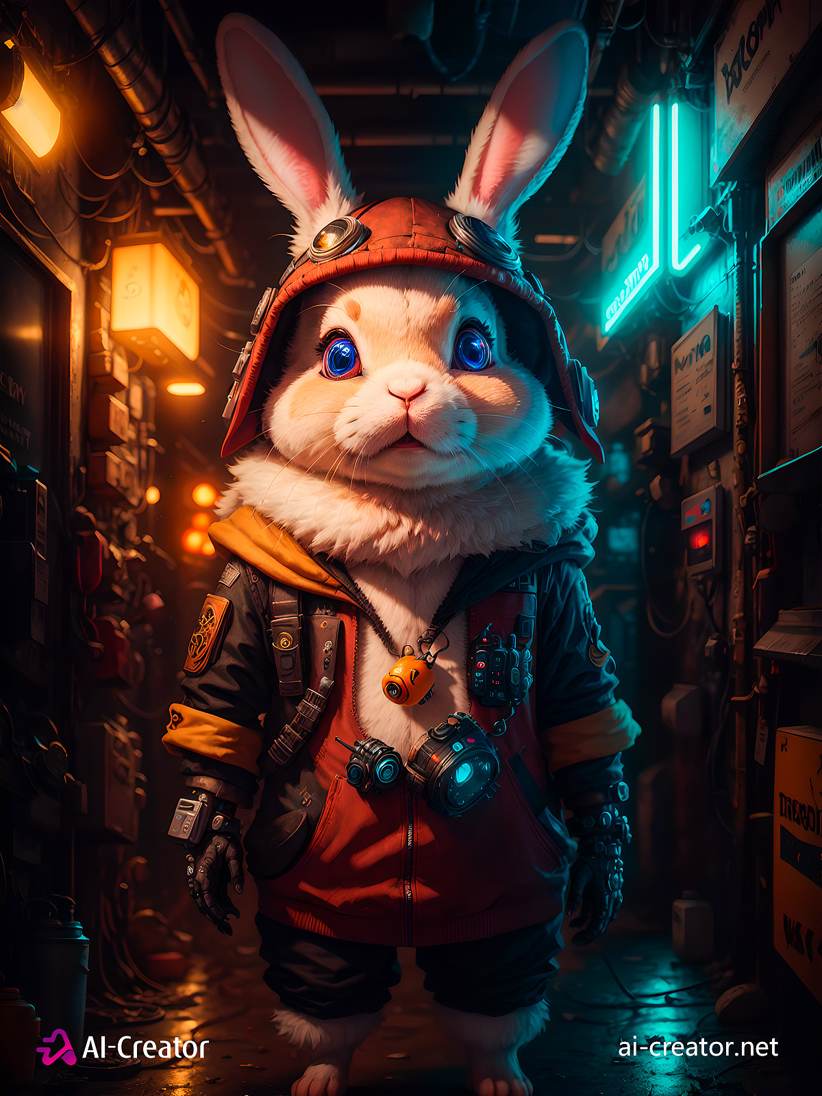【AI绘画作品-77】太空兔