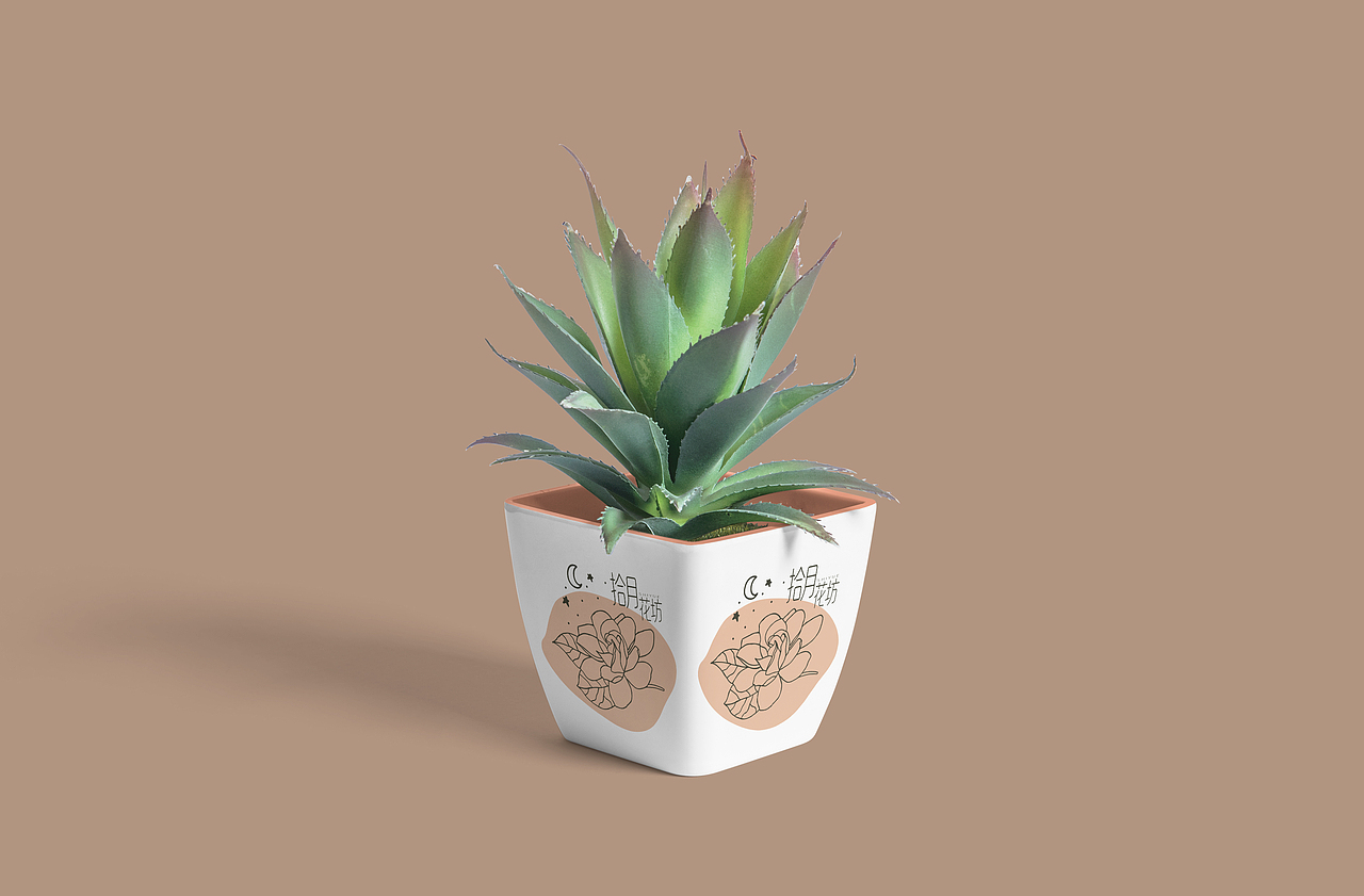 花店鲜花坊品牌logo水印标签招牌门头设计