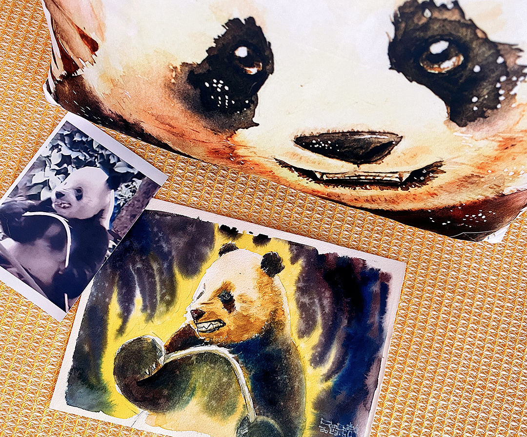 熊猫水彩|熊猫萌二的猎杀时刻（图ZMzQzNDY1NDU2） - 绘画 - 站酷设计师Panda浩俊原创素材 - 站酷ZCOOL