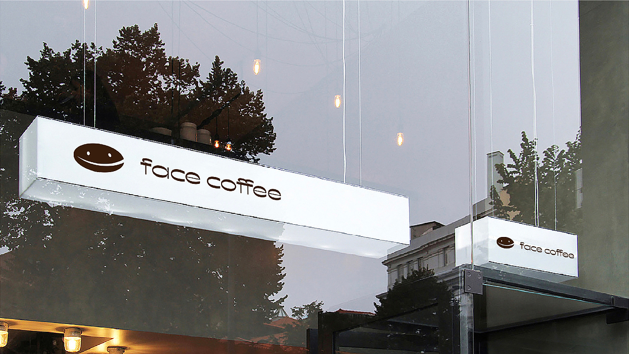 咖啡LOGO-餐饮LOGO-咖啡店LOGO设计丨面孔咖啡