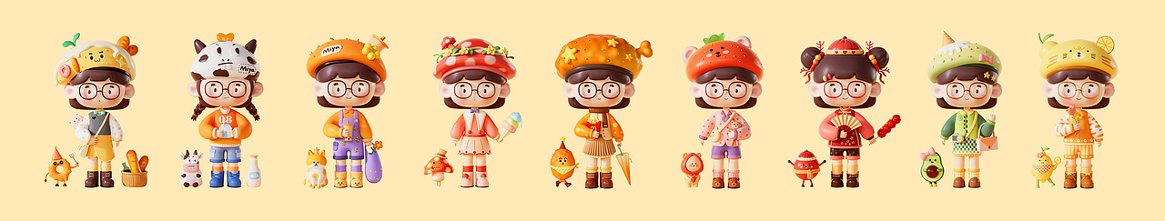 原创IP形象设计 - MIYA的美食研究计划