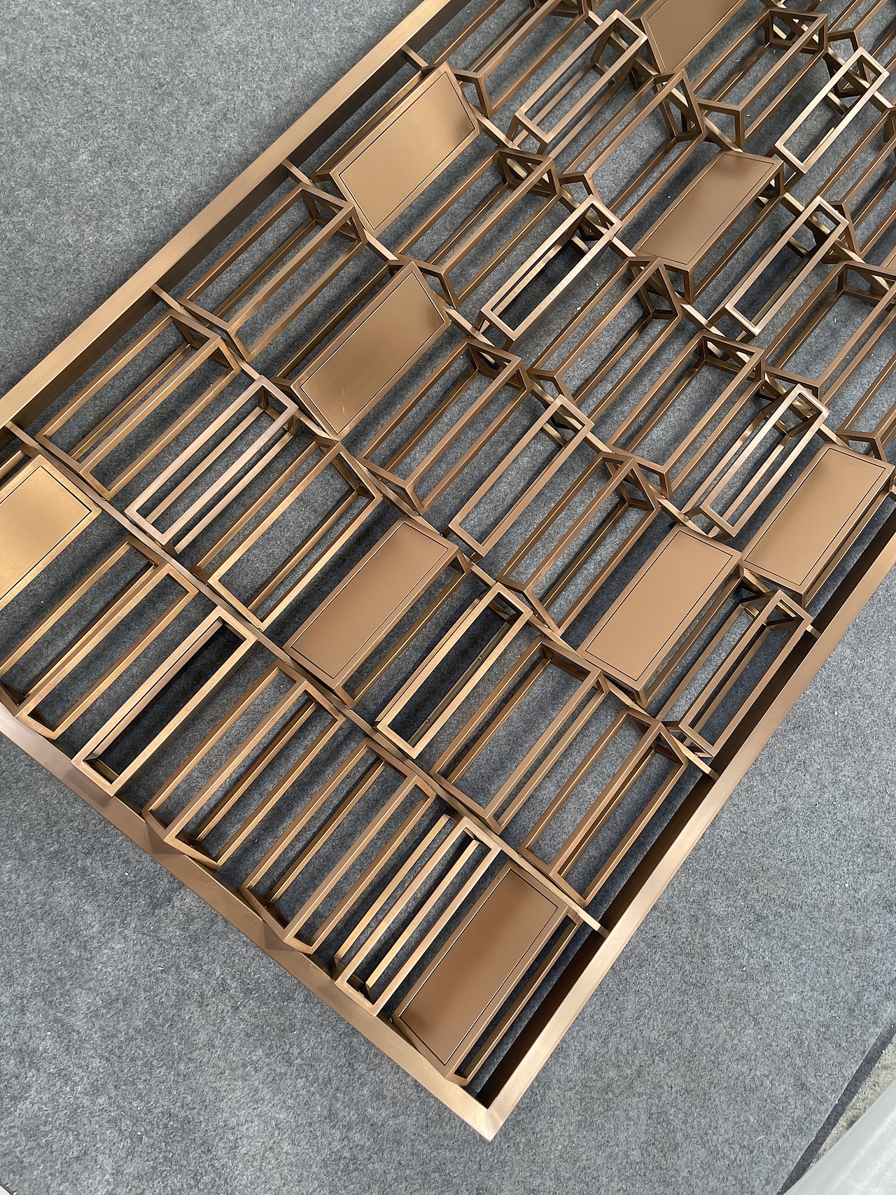 抽象3D立体艺术拉丝玫瑰金不锈钢装饰屏风