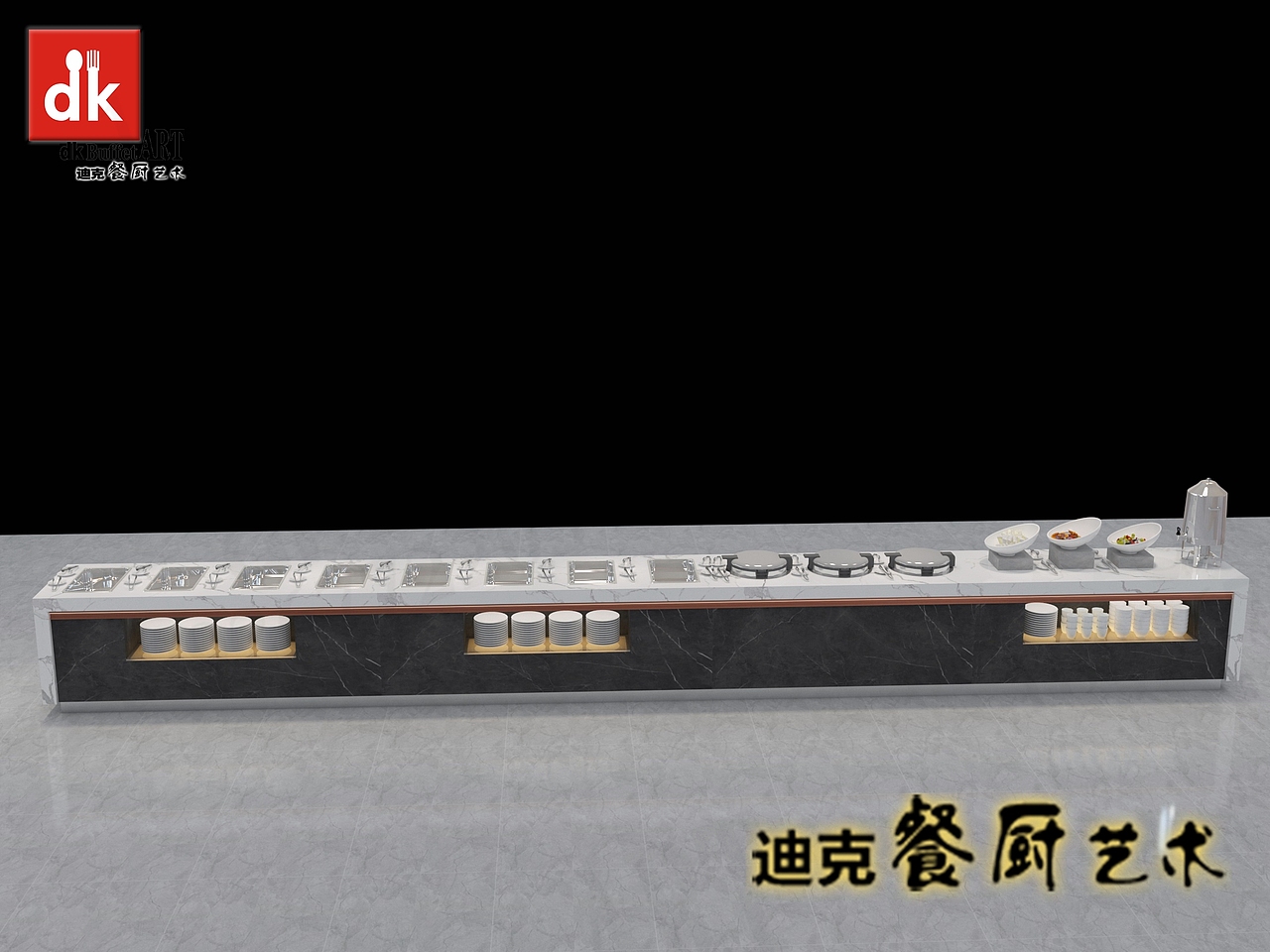 自助餐台 现代简约餐厅 自助餐设备 食物取餐台吧台