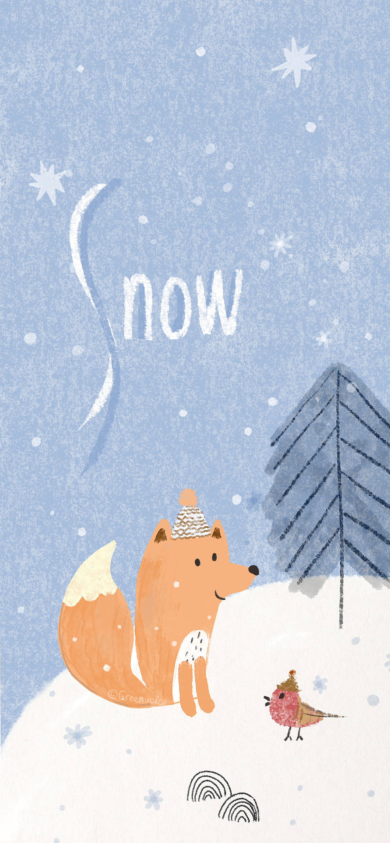 壁纸分享-下雪了吗下雪了-动物插画（图ZMzUzMjc0MzI0） - 创作习作 - 站酷设计师绿瓷叮叮原创素材 - 站酷ZCOOL