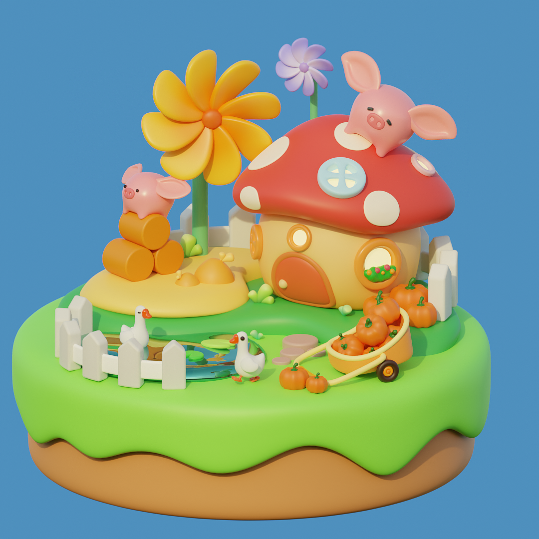 作品十三——小農(nóng)場(chǎng)（圖ZMzQ4Mjg4MzQw） - 其他三維 - 站酷設(shè)計(jì)師YUANS_C原創(chuàng)素材 - 站酷ZCOOL