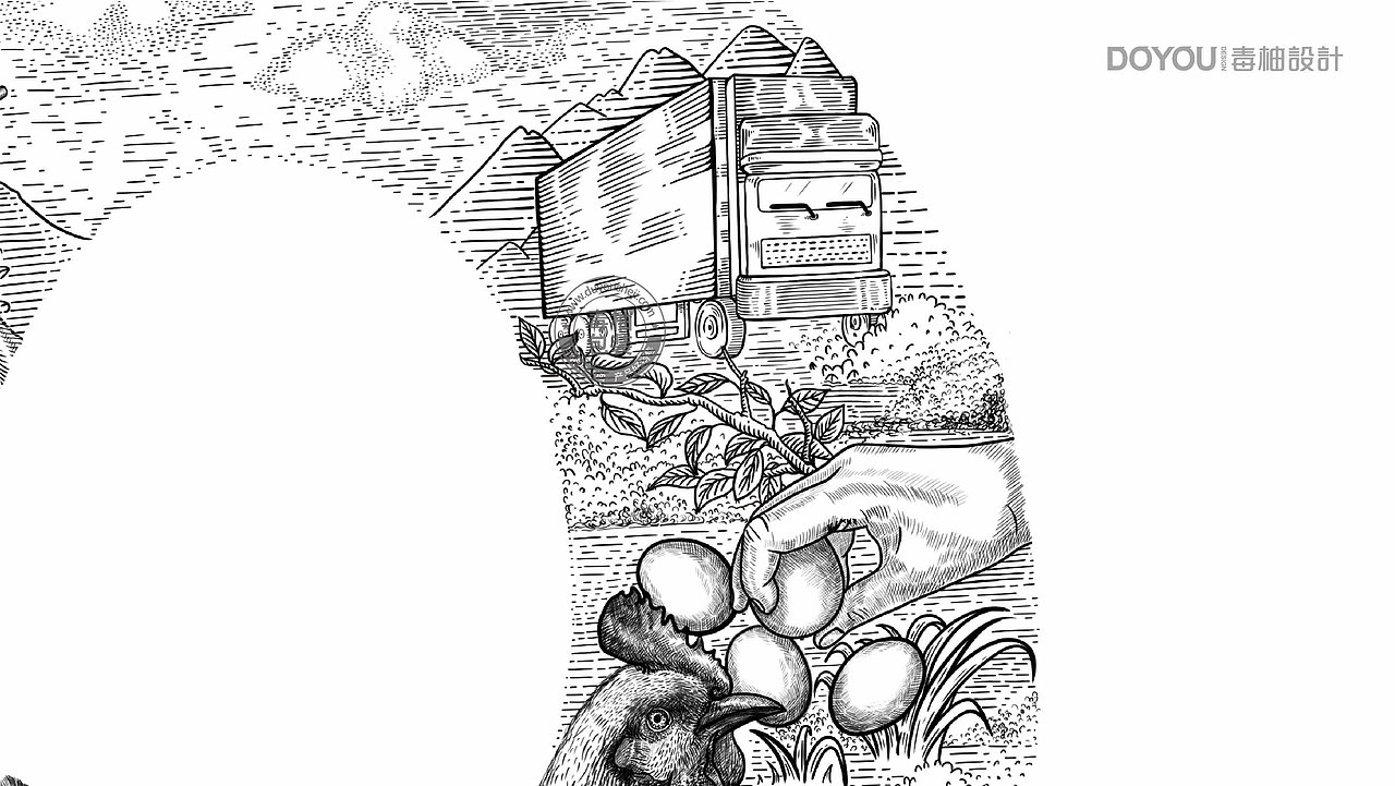 林溪谷土鸡蛋包装设计-五谷喂养,现捡现卖