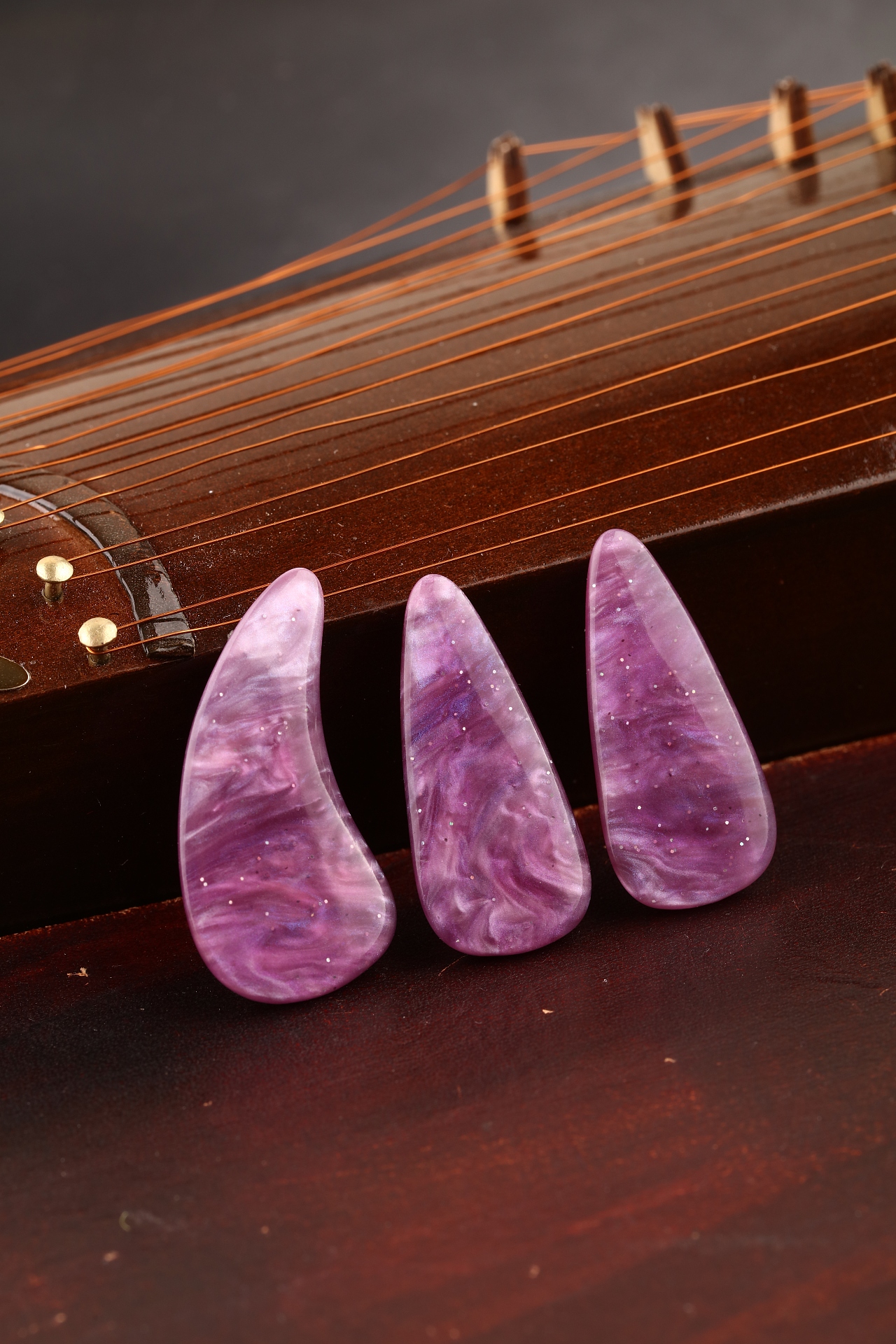 乐器_古筝指甲流沙星空紫