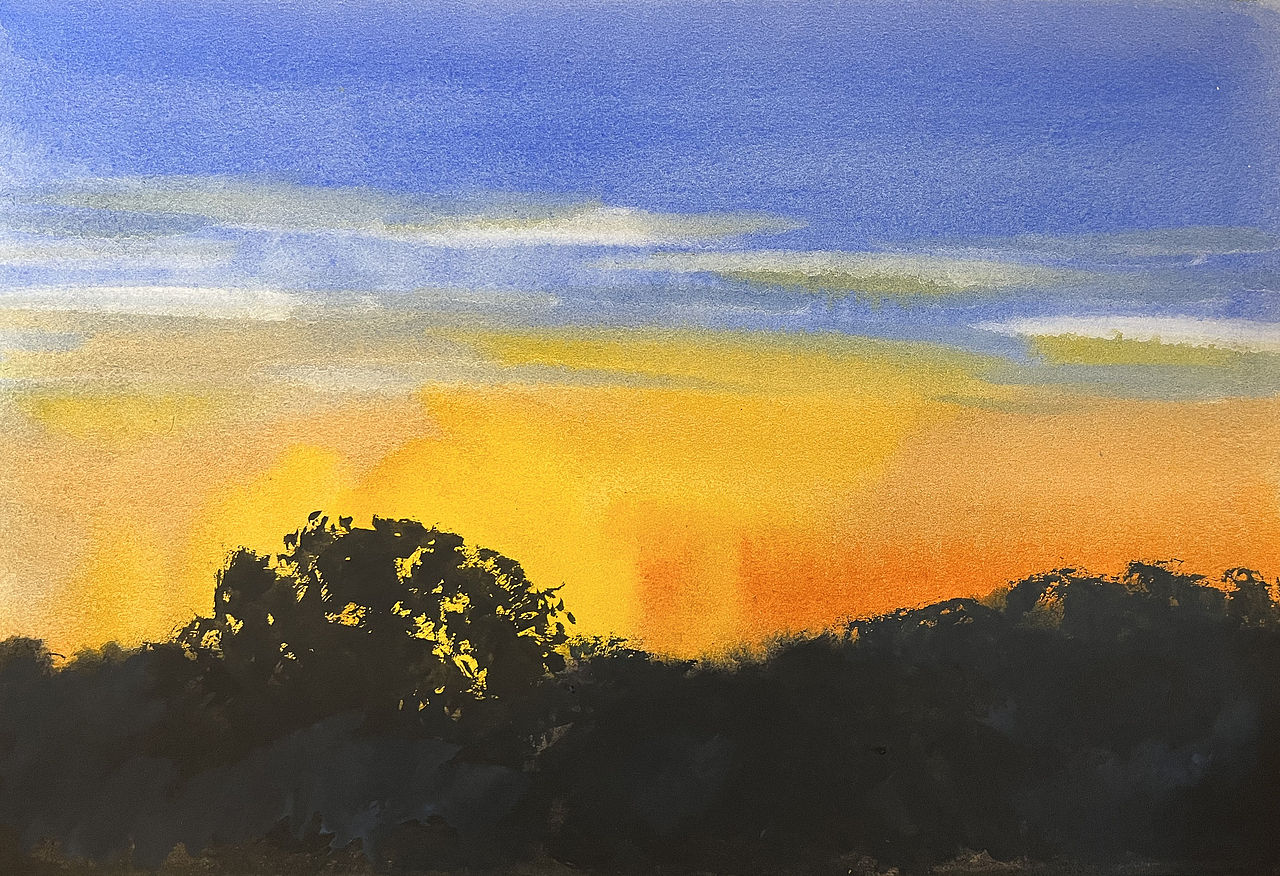 水彩风景——一个小本本的故事(国庆假期里的风景)