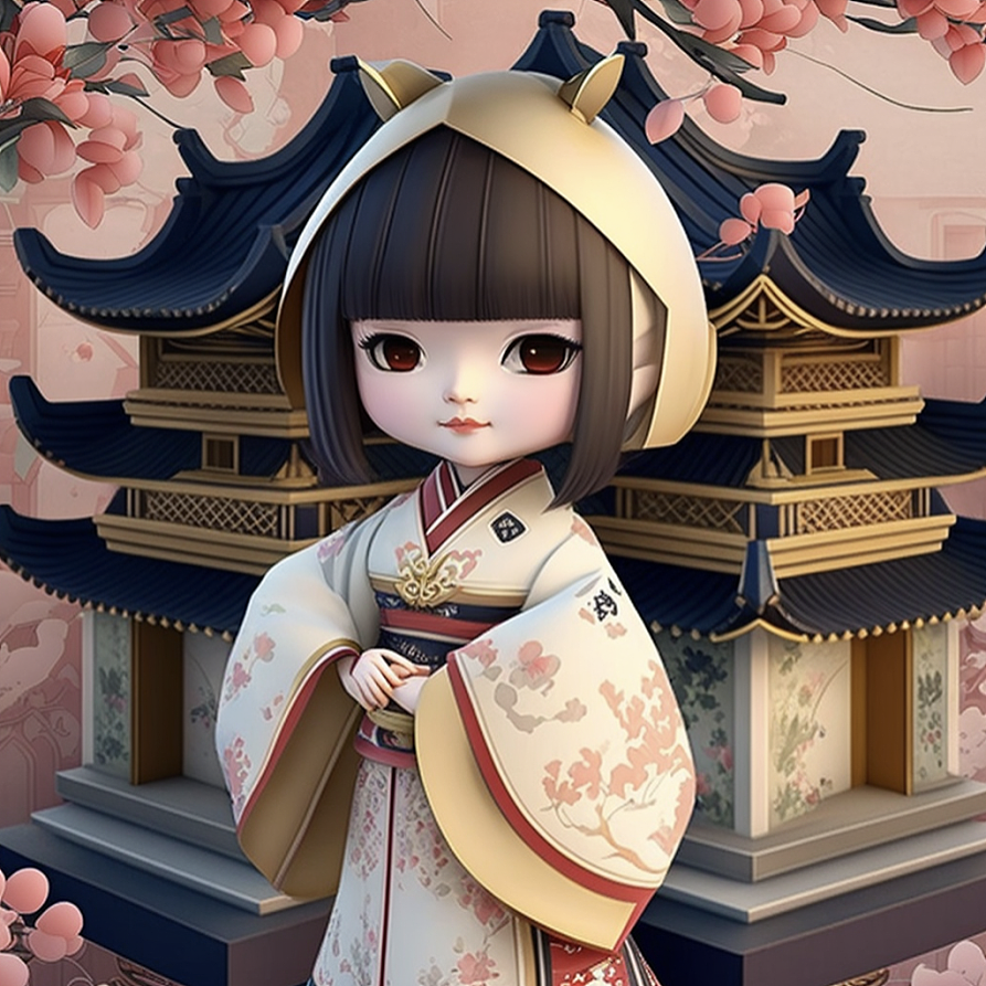 AI绘画古风盲盒IP女孩