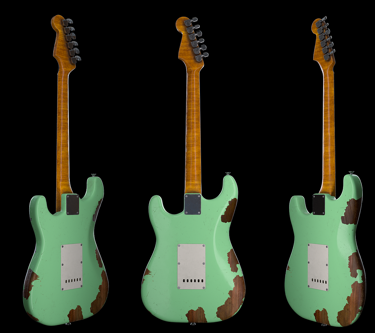 Fender ST电吉他做旧贴图材质练习