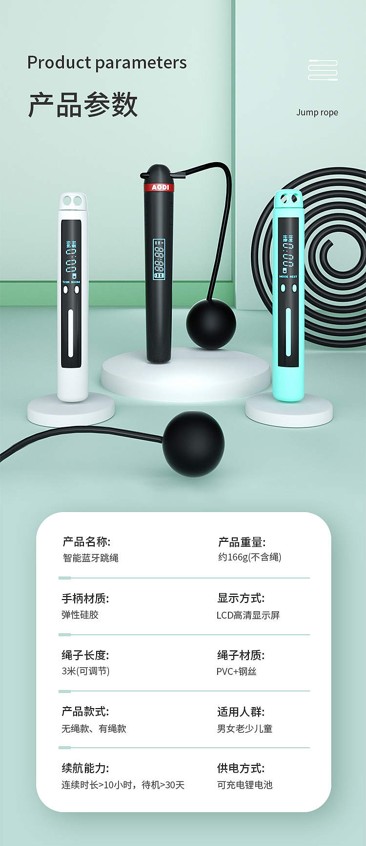 跳绳详情页（图ZMzA5MTI0MTA4） - 海报 - 站酷设计师Aurora_H原创素材 - 站酷ZCOOL