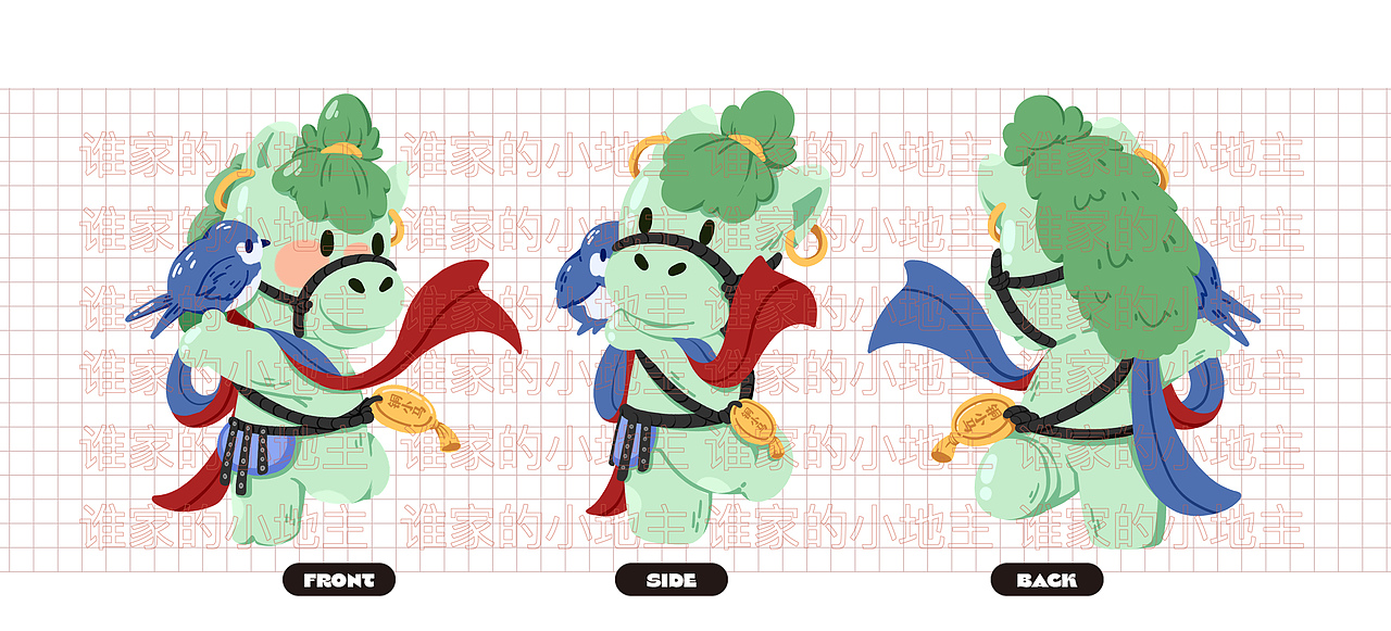 一组绘画作品的三视图(客单仅展示用)