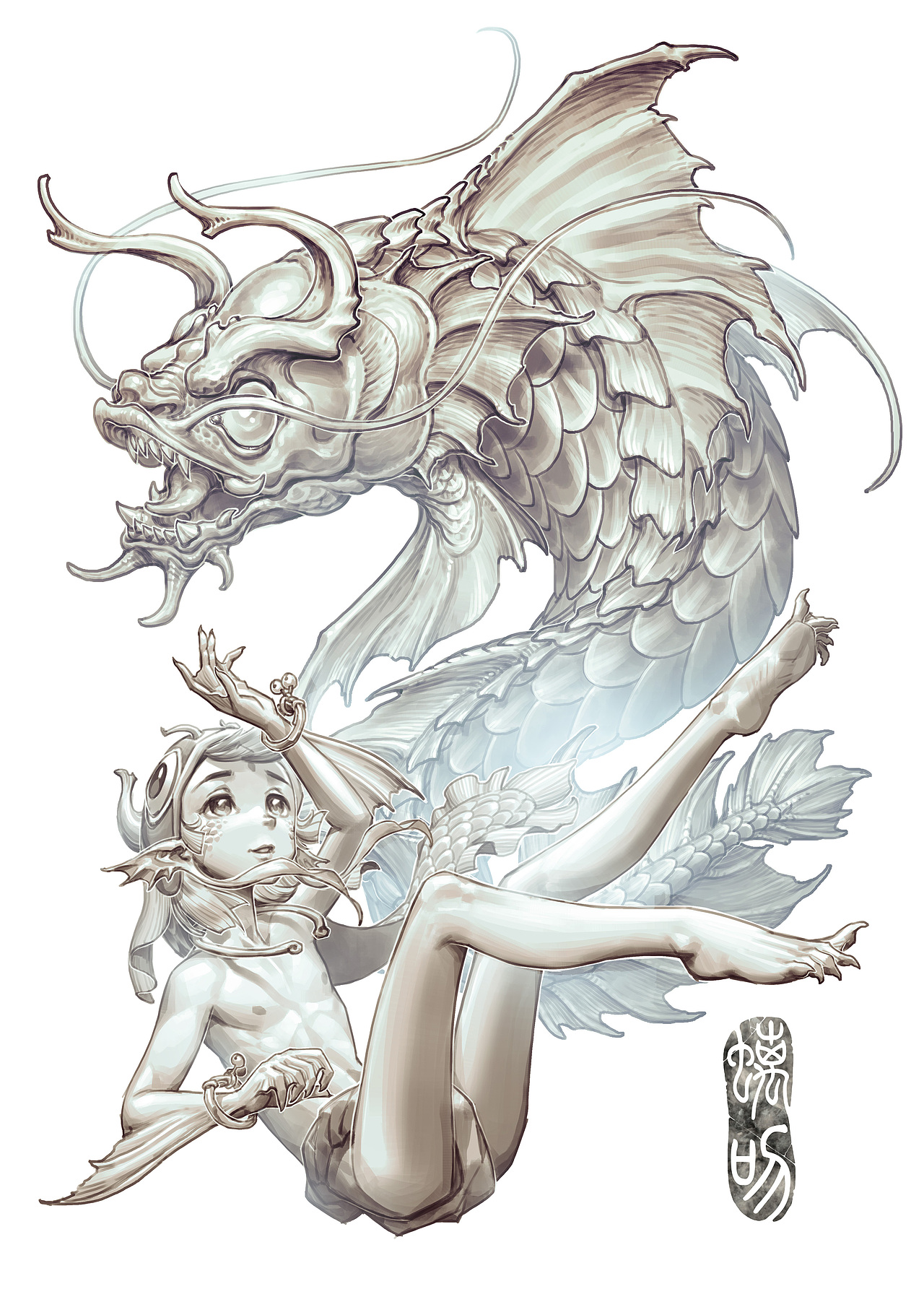 龙生九子系列-螭吻拟人化