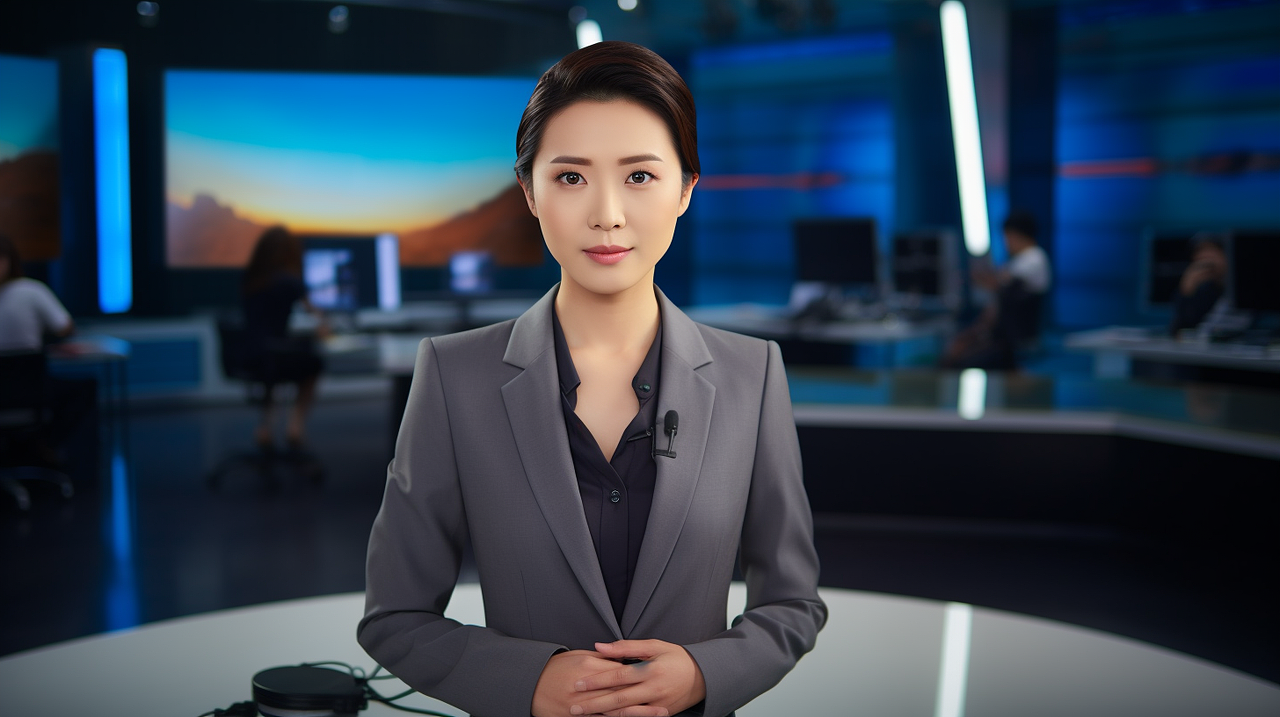 midjourney生成---电视新闻主播
