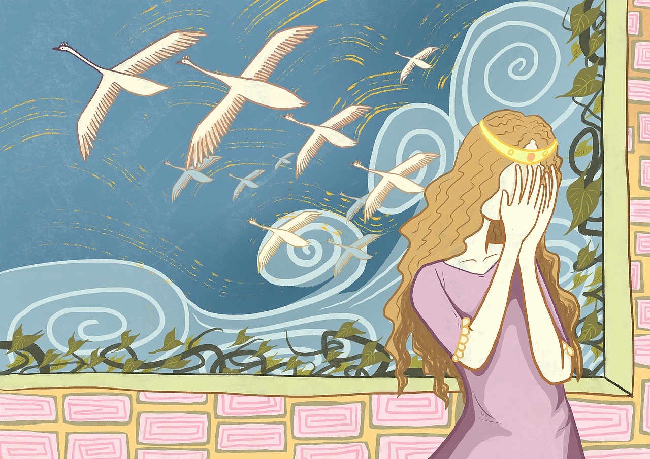 插画《野天鹅》