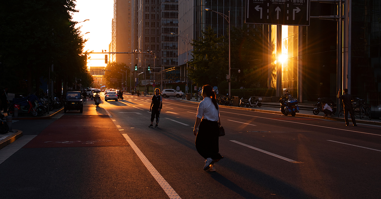 夕阳下的北京国贸