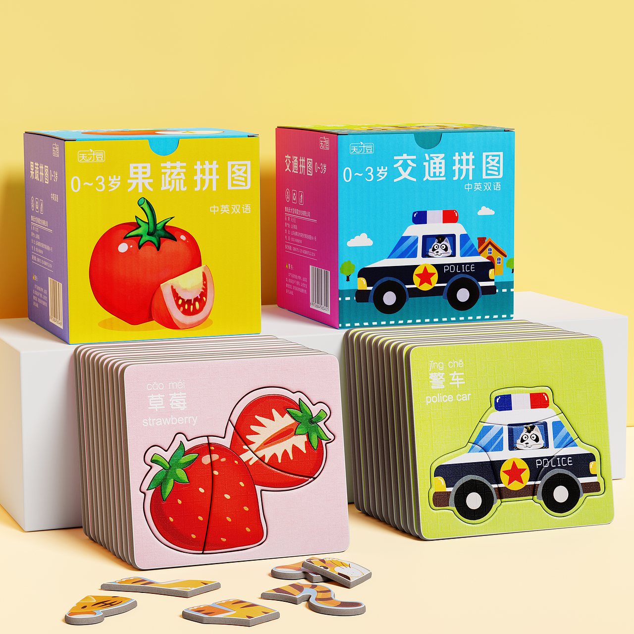 母婴-儿童立体拼图产品场景渲染（图ZMzM5OTI3MDQw） - 产品 - 站酷设计师XUAN同学不着急原创素材 - 站酷ZCOOL