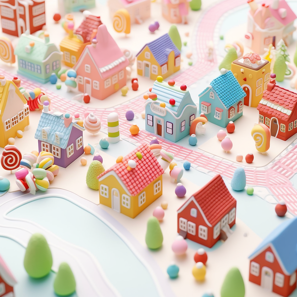 奢华金色系糖果娃娃小镇