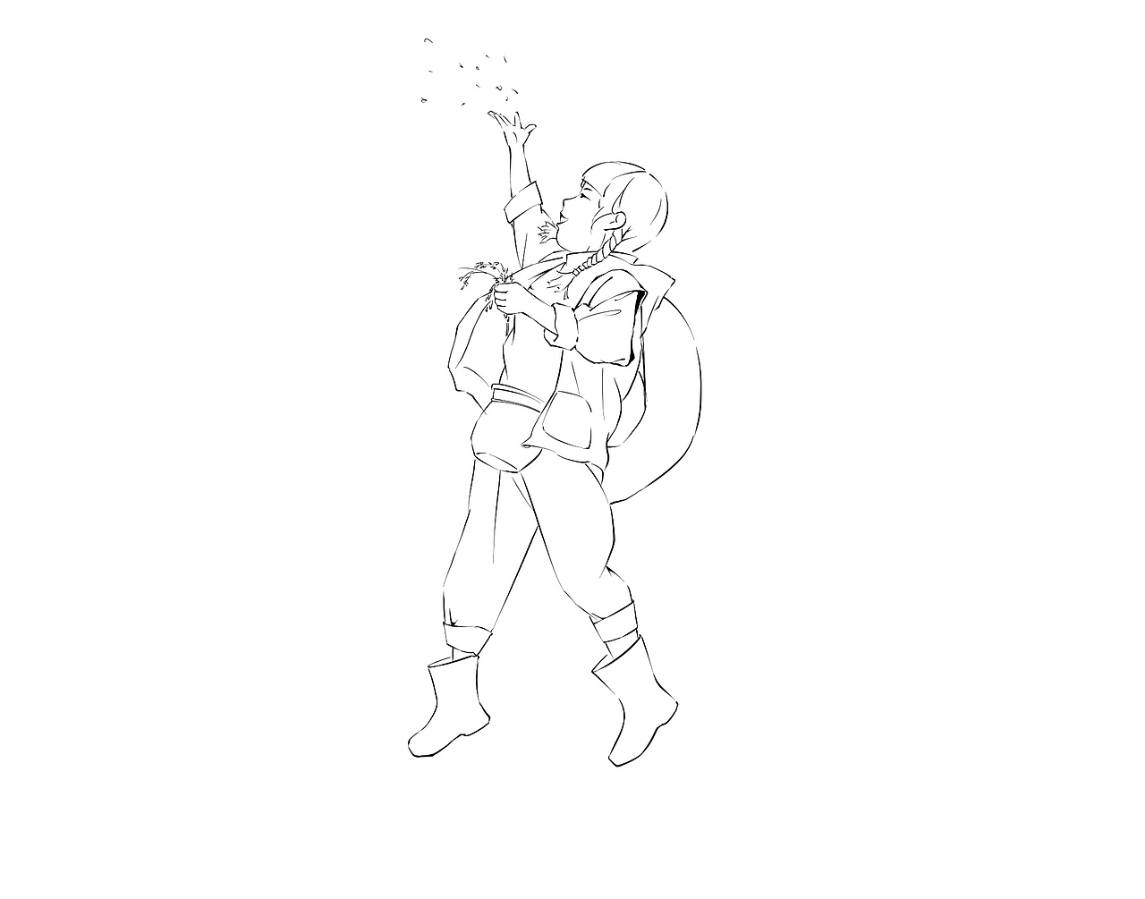 速寫(xiě)#她揚(yáng)向天空的一把野麥，已是我失不復(fù)返的快樂(lè)（圖ZMzMxNzc4MDEy） - 創(chuàng)作習(xí)作 - 站酷設(shè)計(jì)師阿嬉老爹原創(chuàng)素材 - 站酷ZCOOL