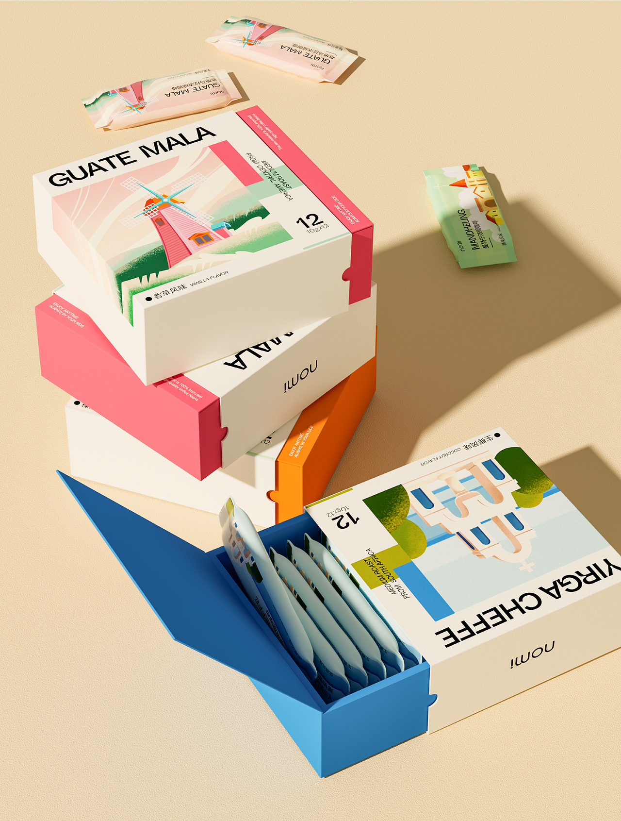 nomi咖啡包装设计（图ZMzYxNTkzMTI0） - 包装 - 站酷设计师兔吉Mori原创素材 - 站酷ZCOOL