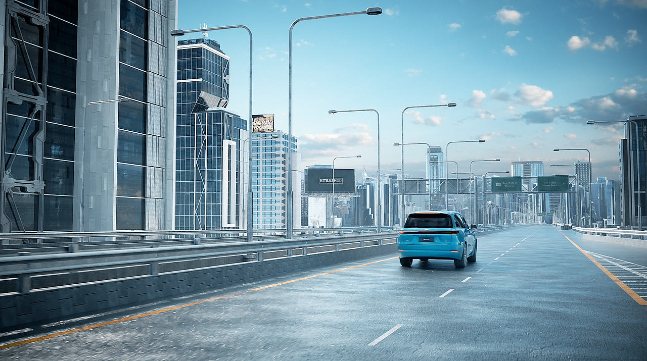 C4D汽车场景渲染